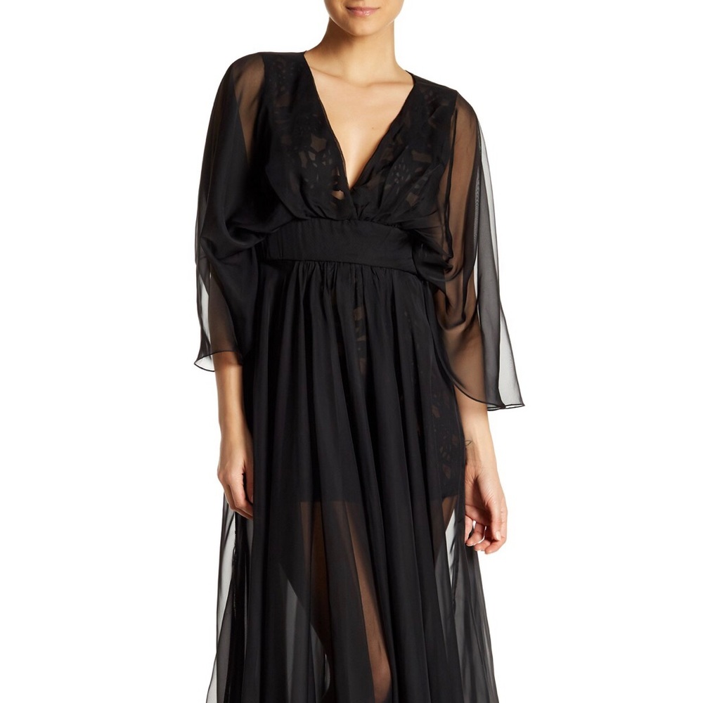 Lotus Threads - Chiffon Maxi Overlay Lace Romper - Picture 2 of 5